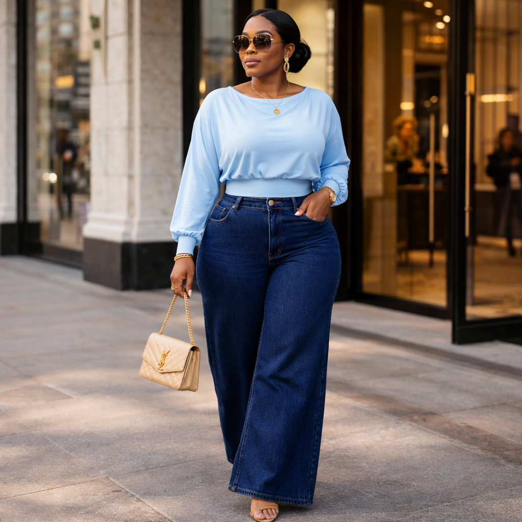 Batwing Waist-Cinching Blouse