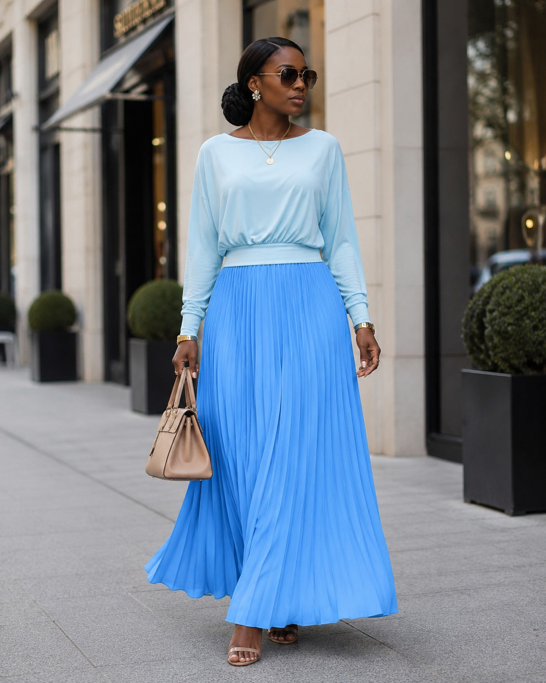 Batwing Waist-Cinching Blouse