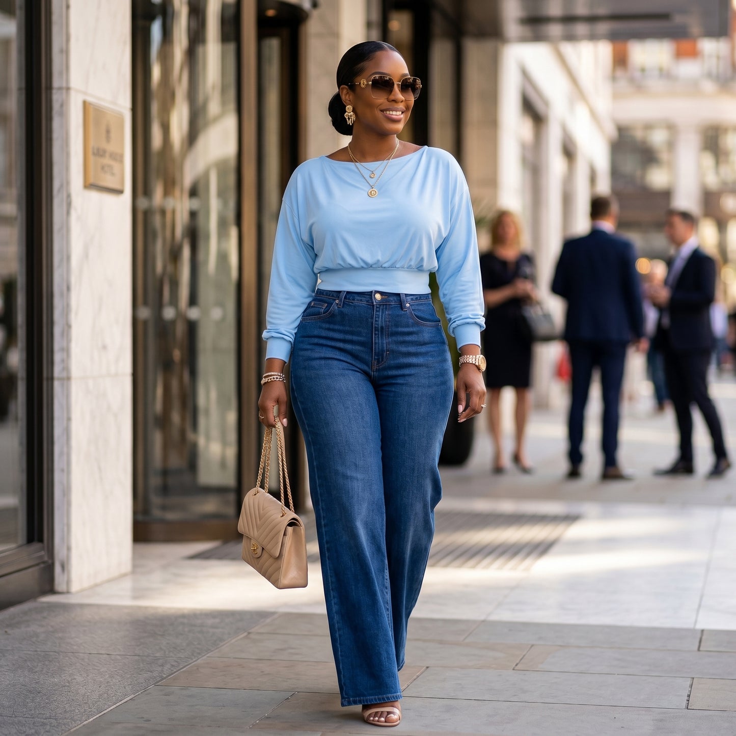 Batwing Waist-Cinching Blouse