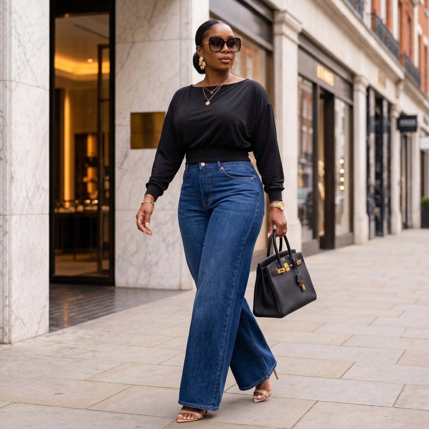 Batwing Waist-Cinching Blouse